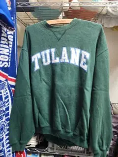 TULANE カレッジロゴ スウェット トレーナー グリーン