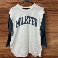 MILKFED Tシャツ ホワイト/ネイビー