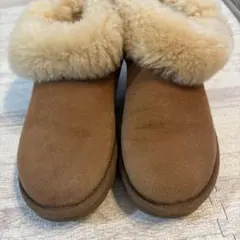 UGGブラウン ムートンブーツ ファー付き