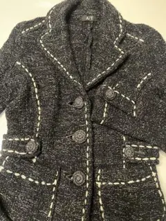 A/T テーラードジャケット 黒と白のツイード