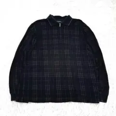 【日本製】BURBERRY GOLF フェード 長袖ポロシャツ ハーフジップ Mのサムネイル