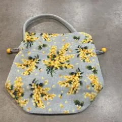 FEILER希少✨ミモザ 花柄 2wayハンドバッグ ショルダーバッグ ブルー 