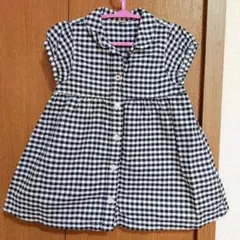 無印　チェック柄ワンピース　80cm　無印良品　良品計画