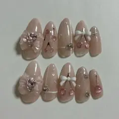 ネイルチップ さくらんぼ ピンク シアーカラー