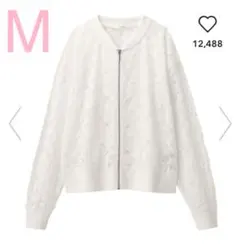 GU レースブルゾン(長袖) OFF WHITE