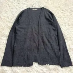 y7974 ナノアンドコー ロング丈長袖カーディガン 羽織り ダークグレー M
