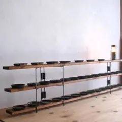 無骨なアイアン脚2点1セットＧ卓上イベント什器 コンパクトシェルフ