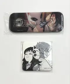 鬼滅の刃 ダイニング お楽しみくじ スクエア缶バッジ　錆兎　真菰　竈門炭治郎