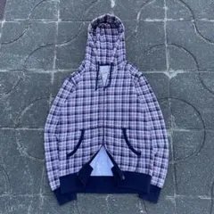 00s OLD UNIQLO ダブルジップパーカー チェック柄 Y2K 古着