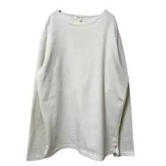 THE SHOP TK 長袖カットソー　白　ジャカード風　大人カジュアル　Lのサムネイル