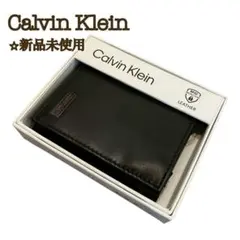 【新品】カルバンクライン スマートウォレット 三つ折り 黒 メンズ レザーのサムネイル