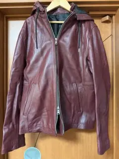 フード付きレザージャケット