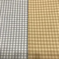 チェック柄プリント生地 （2枚）