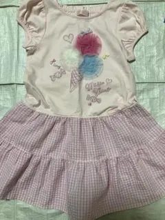 メゾピアノ110 半袖ワンピース ピンク