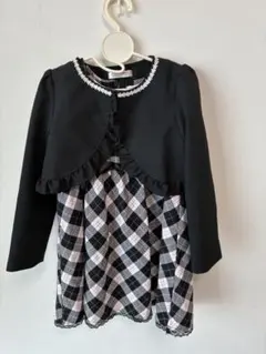 ジャケット付きチェックドレス(130)