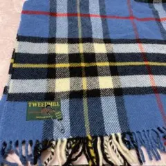 TWEEDMILL チェック柄 ストール マフラー ブルー ブリティッシュメイド