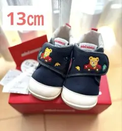 ミキハウス ベビーシューズ ネイビー　熊と車