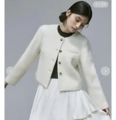 2025年最新】FRAY I.D カラー：ホワイト系 ノーカラージャケット