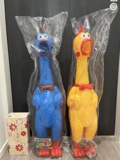 【未開封】ジャンボチキン2体セット(バラ売り可)　72cm ブルー&イエロー