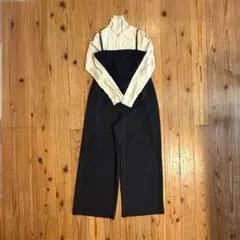 サロペット　オールインワン　黒　裏地無し　gu y2kカジュアル