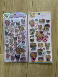 うるちゅるポップシール　キラキララインストールシール　日焼けキティ　2枚セット