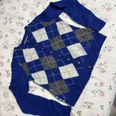 BURBERRY BLUE LABEL アーガイルカーディガン 38