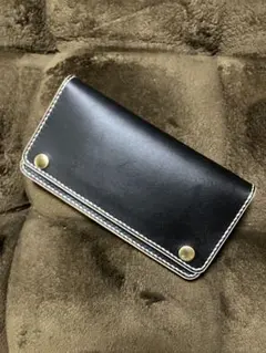 ホースハイド トラッカーウォレット 黒 茶心 3層 alps - メルカリ