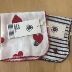 【プチバトー】ダブルガーゼハンカチ ２枚セット
