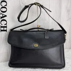 美品♡A4可♡COACH コーチ フラップ レザー 2way ビジネスバッグ 黒