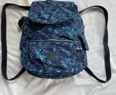 Kipling キプリングリーフ柄リュックサック　バッグパック　総柄