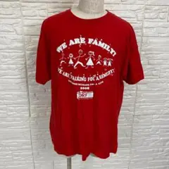 Tシャツ　半袖　赤　2XLサイズ　we　are　family　【897】