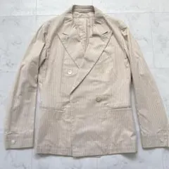 PAUL SMITH ダブルブレスト ベージュストライプ ジャケット Lのサムネイル