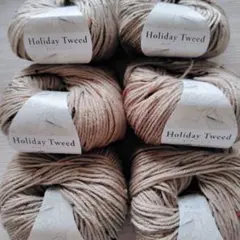 8 ユザワヤ　色番3 ホリデーツイード 6玉セット　　メリノウール　モカムース