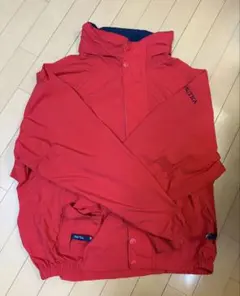 NAUTICA ナイロンジャケット レッド XL ミニフード付