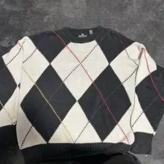 ダイヤモンドパターン ニットセーター