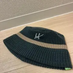HUF ニットハット クラッシャーハット バケットハット グリーン　美品