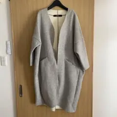 トゥモローランド コレクション シャギーコート ノーカラー サックス 