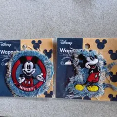 ミッキーマウス 刺繍ワッペン 2点セット、、新品、未開封
