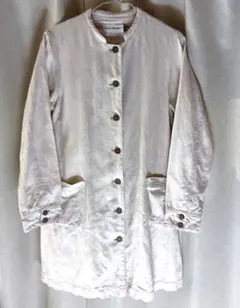 B.L.U.E. ノーカラーロングジャケット コート 薄ベージュ