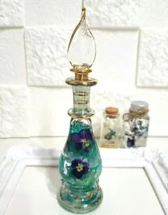 NO.51 グリーン系＆紫ビオラin✨エジプシャングラスハーバリウム