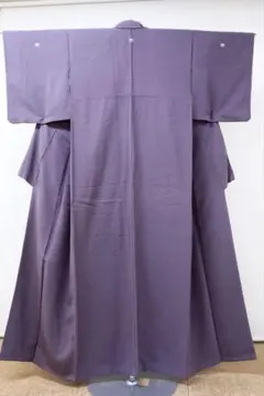 み*読様 紋付色無地（紫） 袷仕立て比翼付き