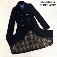 極美品　BURBERRY バーバリー ブルーレーベル ロングコート ノバチェック