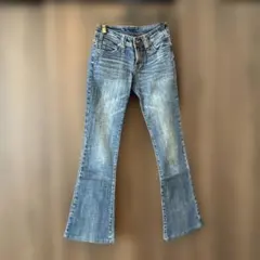 ブーツカットデニムパンツ デニムブルー　Y2K
