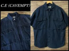 濃紺 美品 C.E CAVEMPT シーイー リネン混 ワイド デニム シャツのサムネイル