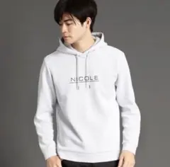 NICOLE CLUB FOR MEN ロゴプリントパーカー 46サイズ