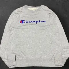 Champion チャンピオン　ブランドロゴ刺繍入　スウェット　グレー　L