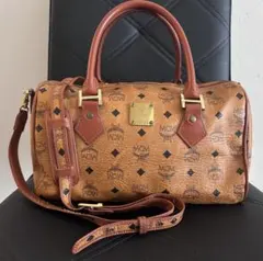 4330 MCM ヴィセトス ボストンバッグ コニャック モノグラム 金具