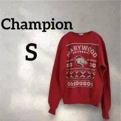 Champion【S】 クリスマスデザイン トレーナー レッド