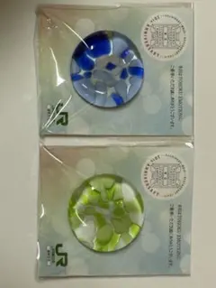 ガラス製円形箸置き2個セット 東北エモーション