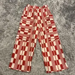 Maison Mangostan 赤白チェック柄パンツ 2Y